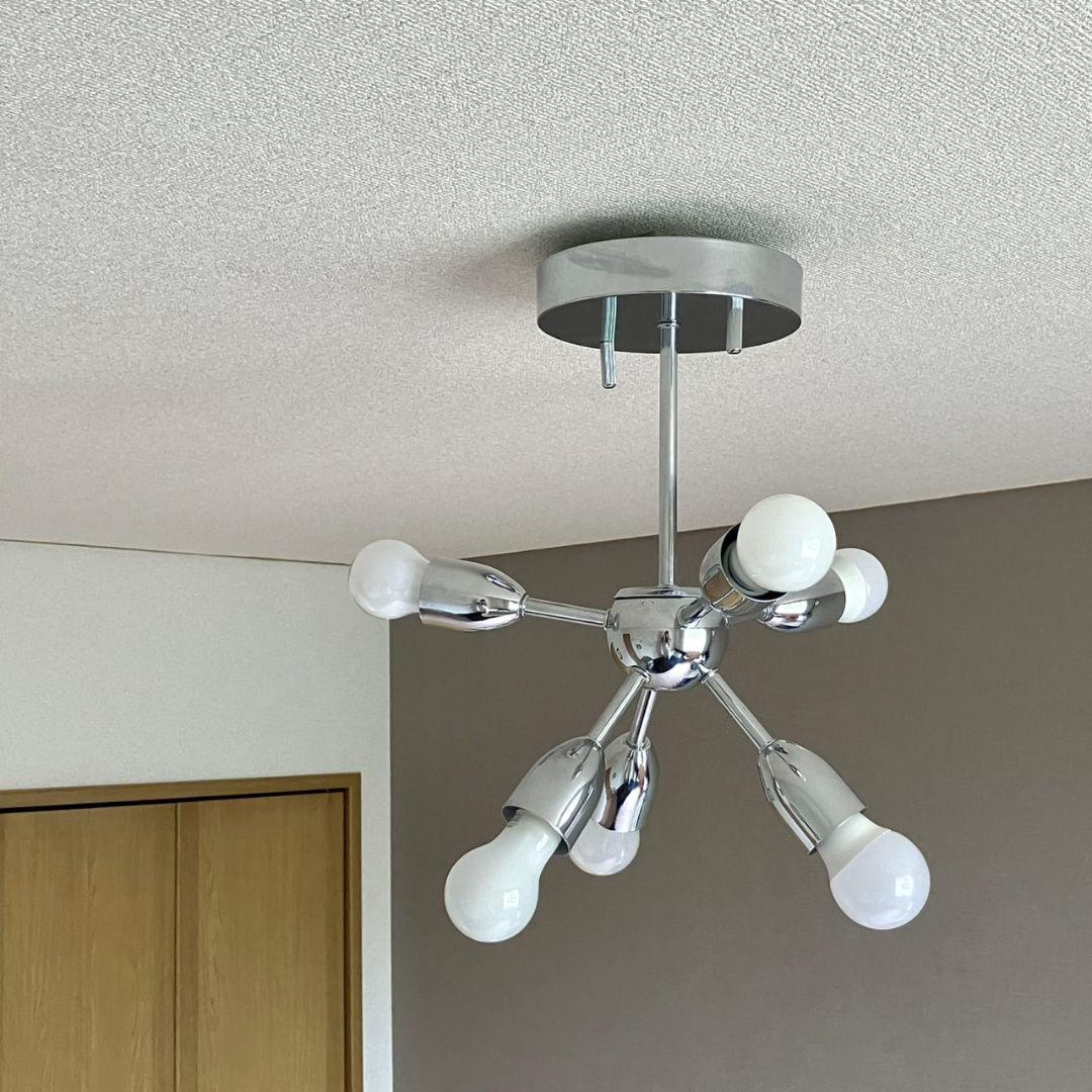 スプートニクランプ 6灯 クロームメタル