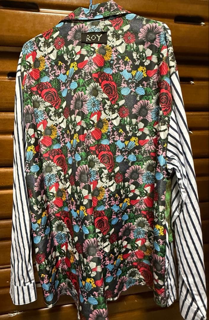 ROY reflect overjoy 花柄切替ストライプシャツ フリーサイズ