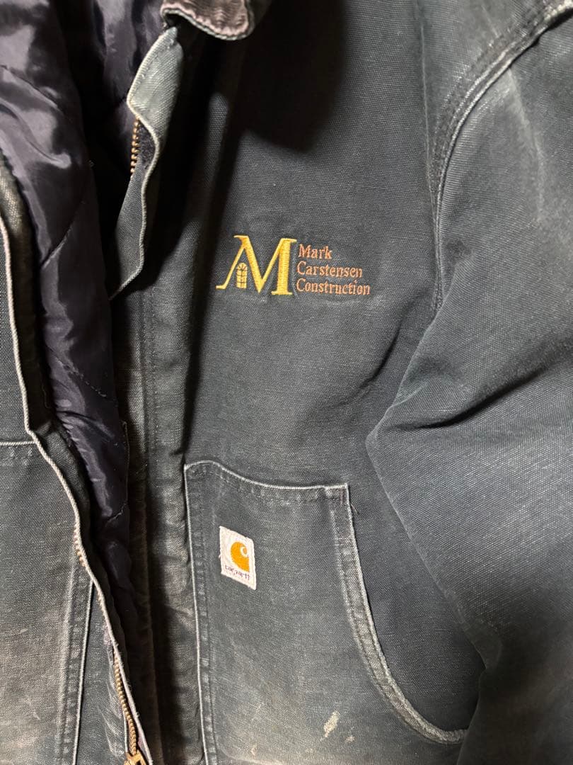 カーハート 企業ロゴ デトロイトジャケット 刺繍ロゴ コーデュロイ アースカラー