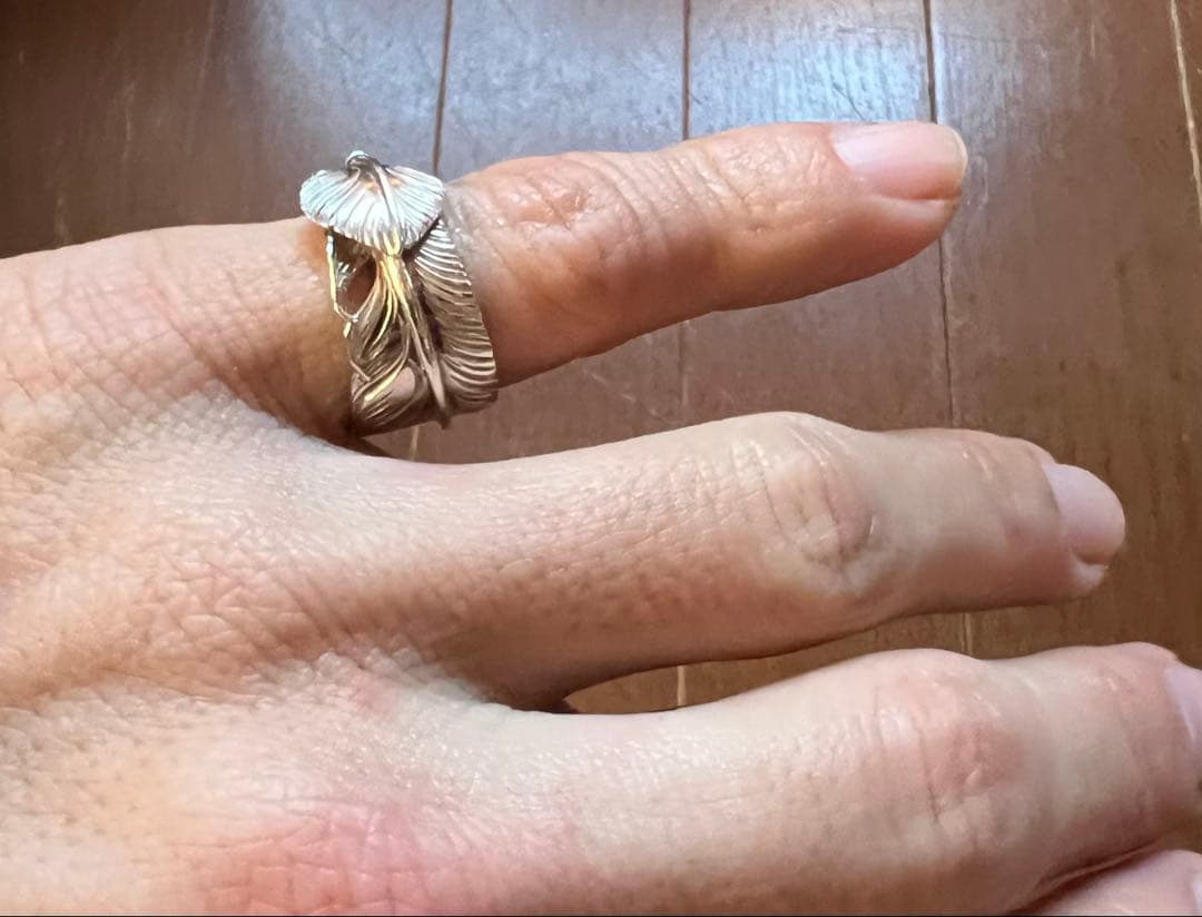 m*0様 アリゾナフリーダム　ハート付きフェザーリング　9号　ピンキーリング