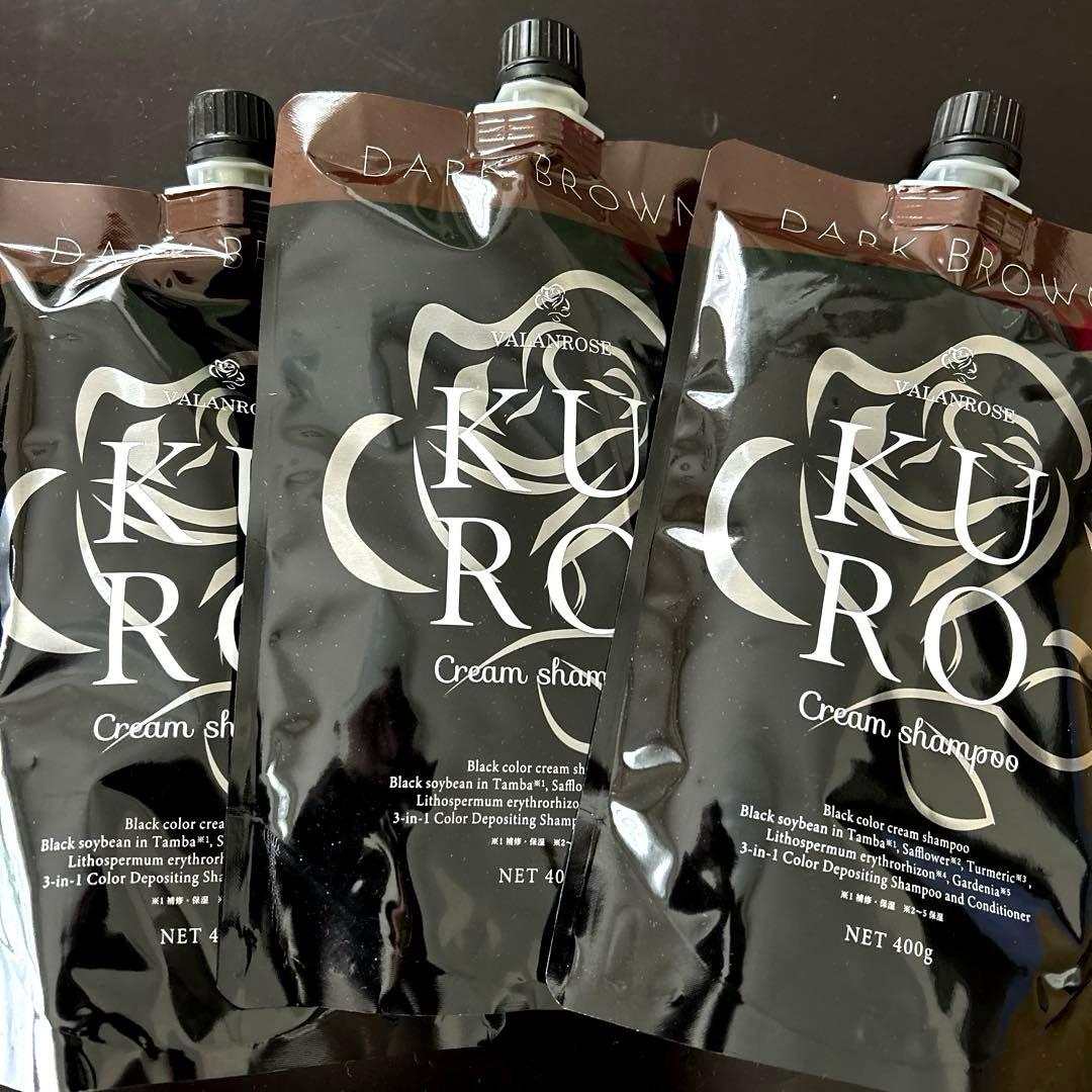 バランスローズ KUROクリームシャンプー(ダークブラウン)400g×3P