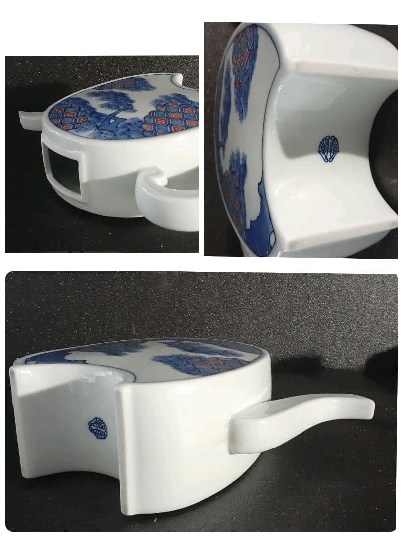 鍋島焼　名工　【市川光山】作　色鍋島　鍋島御庭焼　松に市松文様　手付水瓶　茶道具