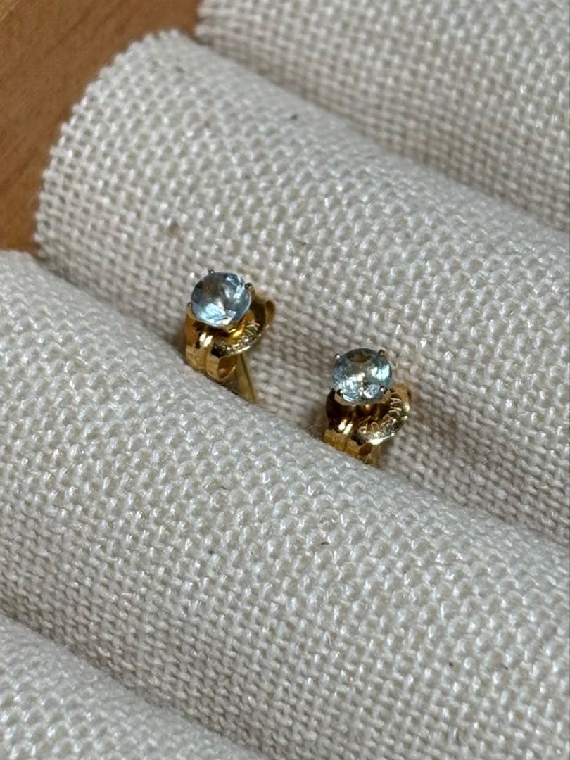 TAKE-UP [セカンドピアス]K18アクアマリンピアス