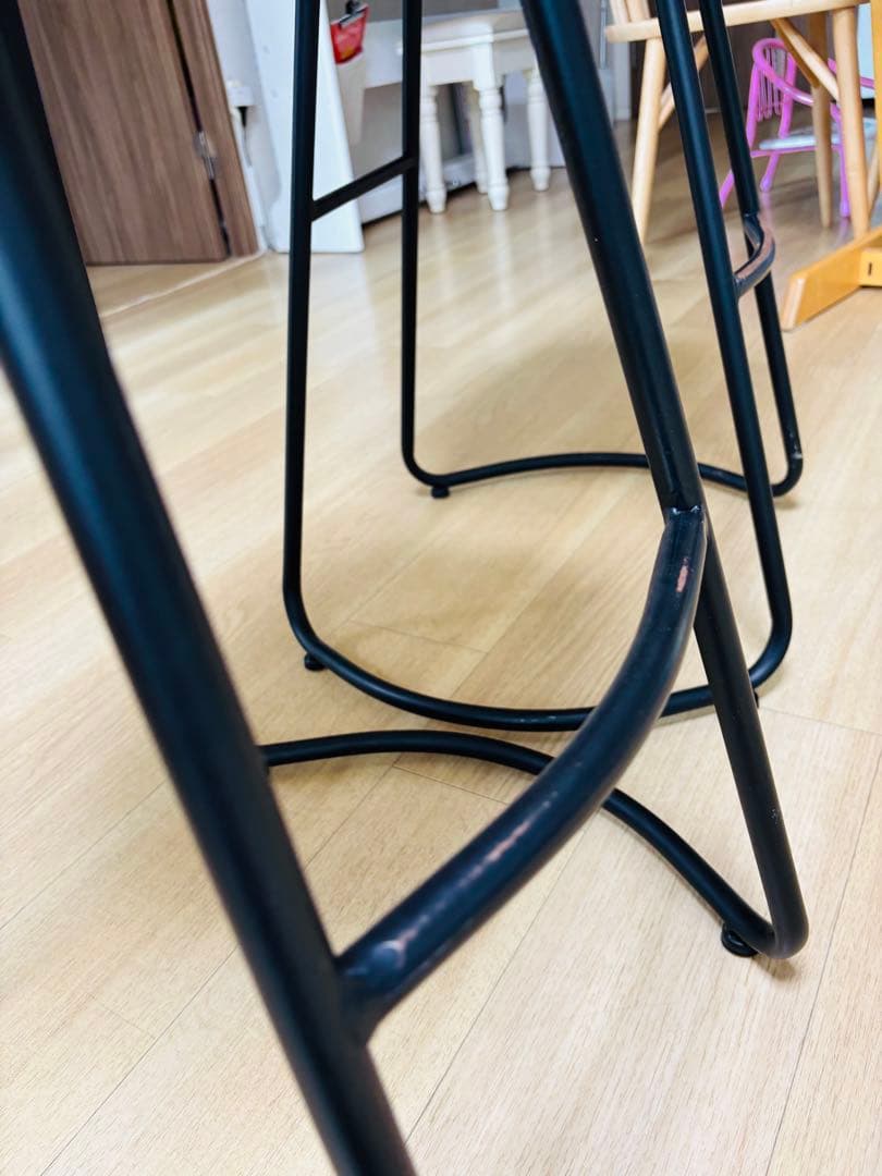 木製 鉄製 バーチェア バースツール　2脚セット