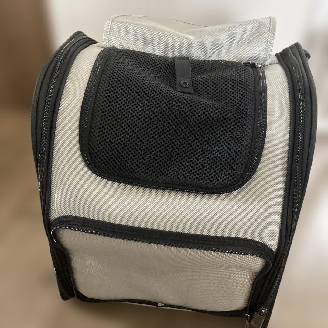 ペットキャリーバッグ カンボウプラス メッシュパネル付き グレー