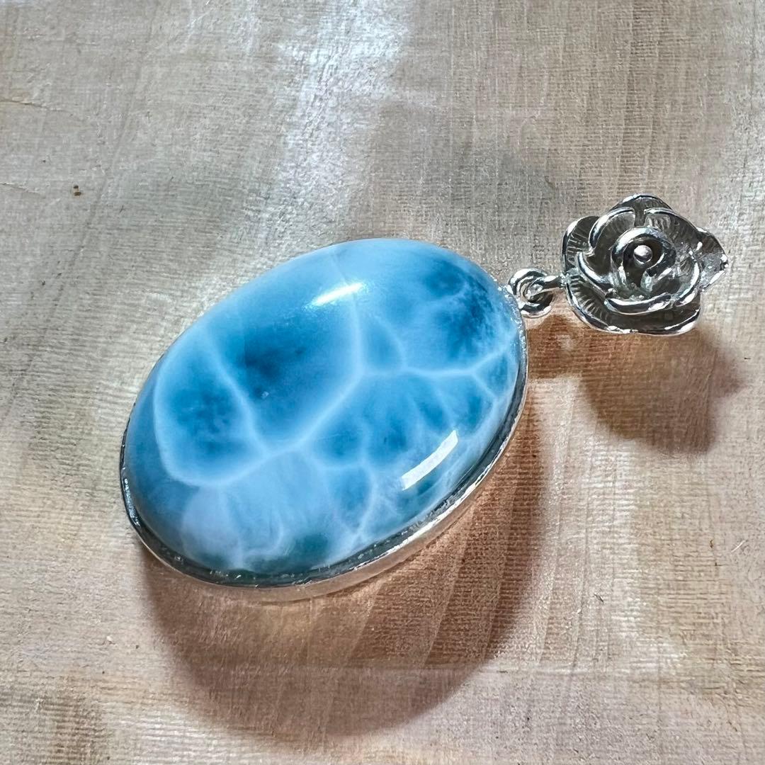 高品質　ラリマー　ペンダント　ネックレス　silver925 3-6