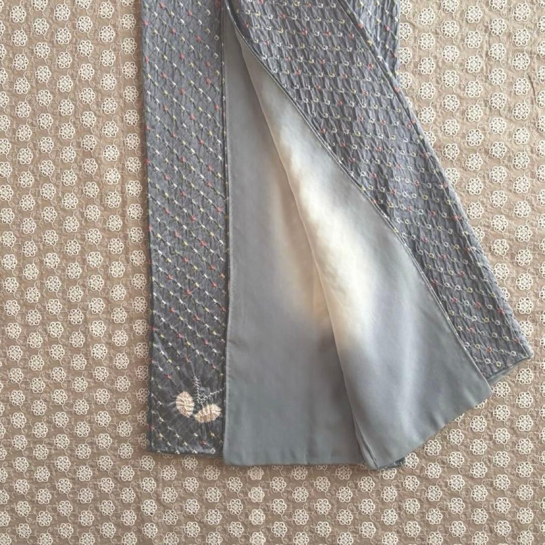 可愛い蝶々柄　絞り　小紋　正絹　お花見着物　ミナペルホネンお好きな方にも