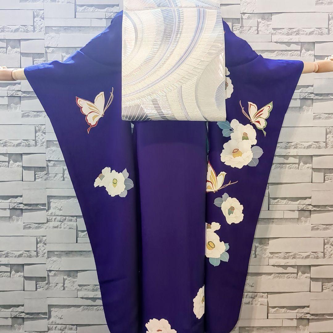 振袖 帯 帯締め帯揚げ 衿 花蝶文 金彩 振袖セット 振袖フルセット 紫 59