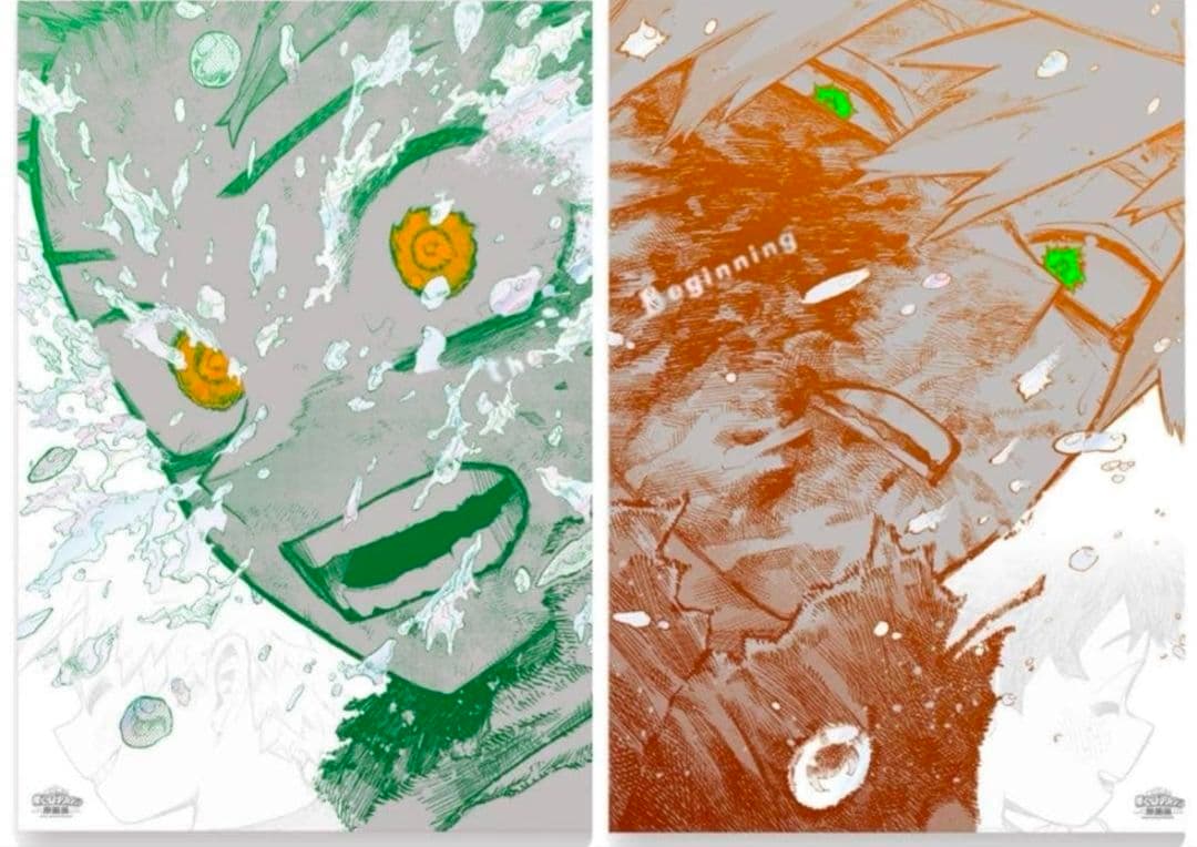 ヒロアカ　原画展　アートポスター　緑谷出久　爆豪勝己　A2サイズ　未開封