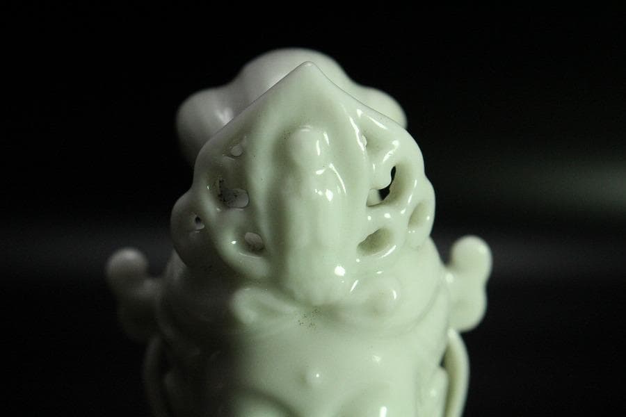 仏教美術 白高麗法隆寺形観音 共箱(K-LC864)