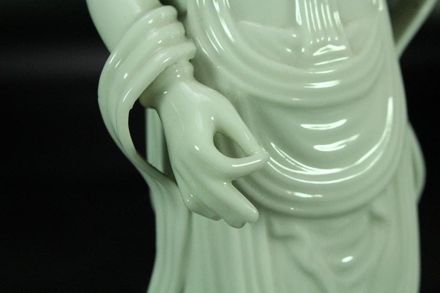 仏教美術 白高麗法隆寺形観音 共箱(K-LC864)