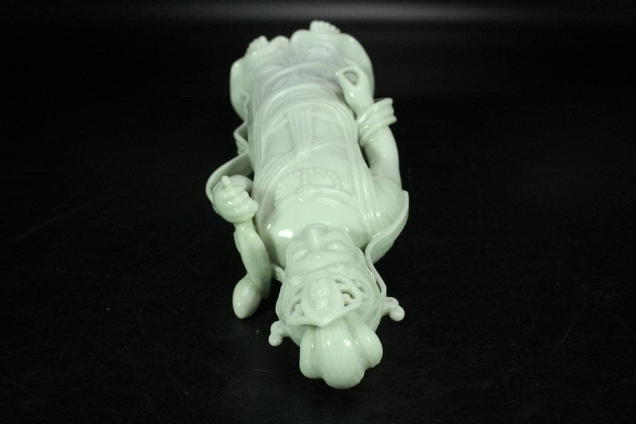 仏教美術 白高麗法隆寺形観音 共箱(K-LC864)