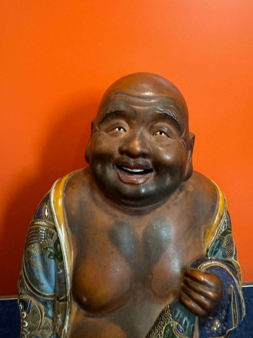2004 九谷焼　布袋　縁起物 七福神 置物 神仏物 アンティーク 時代物