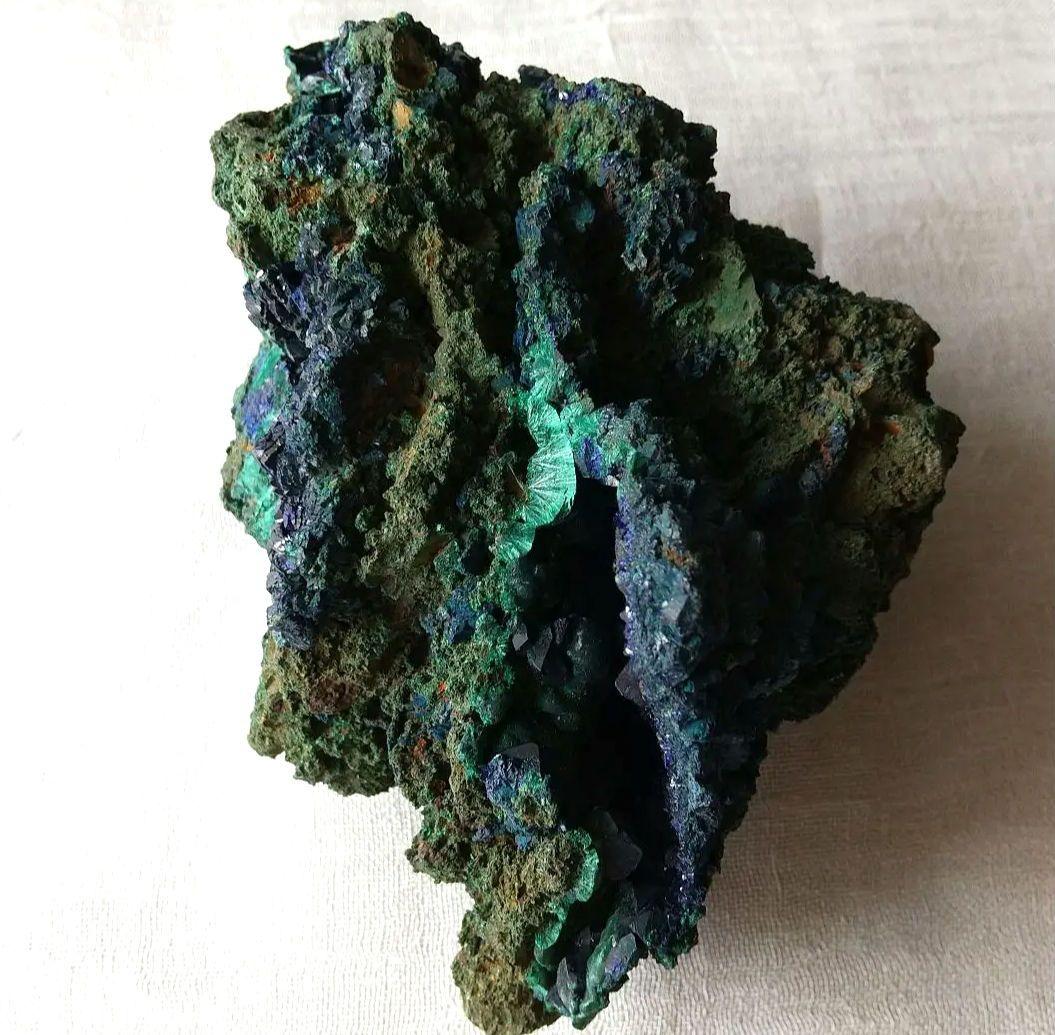 女神の叡智❇️ラオス産 アズライト マラカイト 美形状クラスター 868g