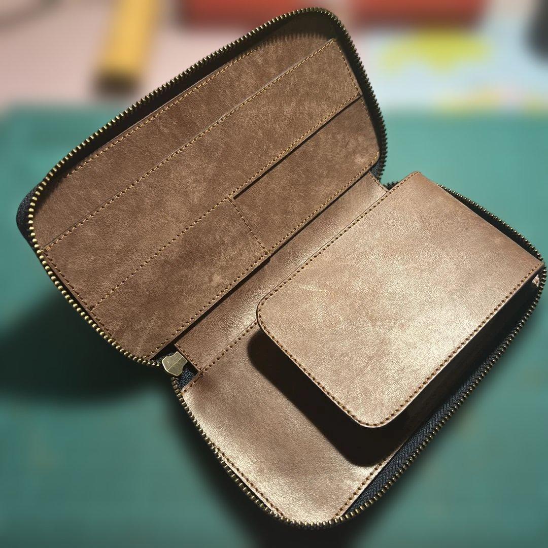 プエブロレザー　ラウンドジップペンケース　（検野原工芸　バハギア　楔　しーさー