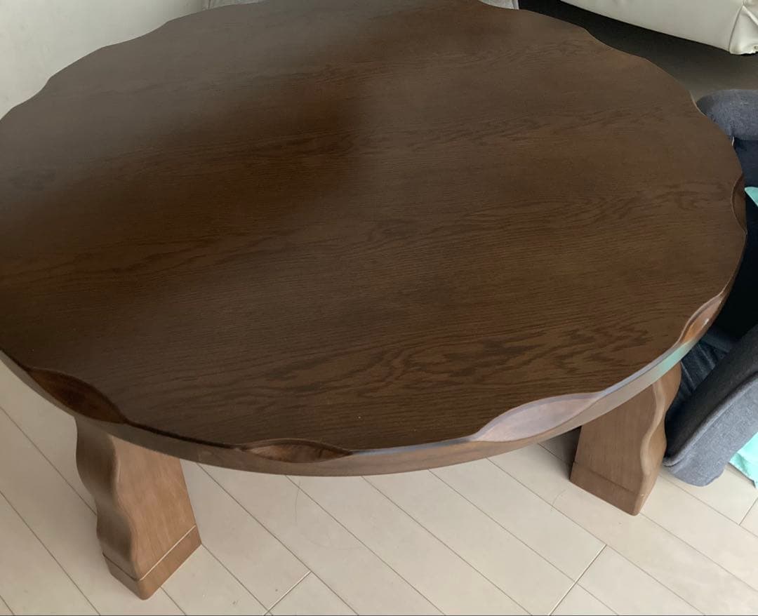 こたつ円形ダイニングテーブル ダークブラウン