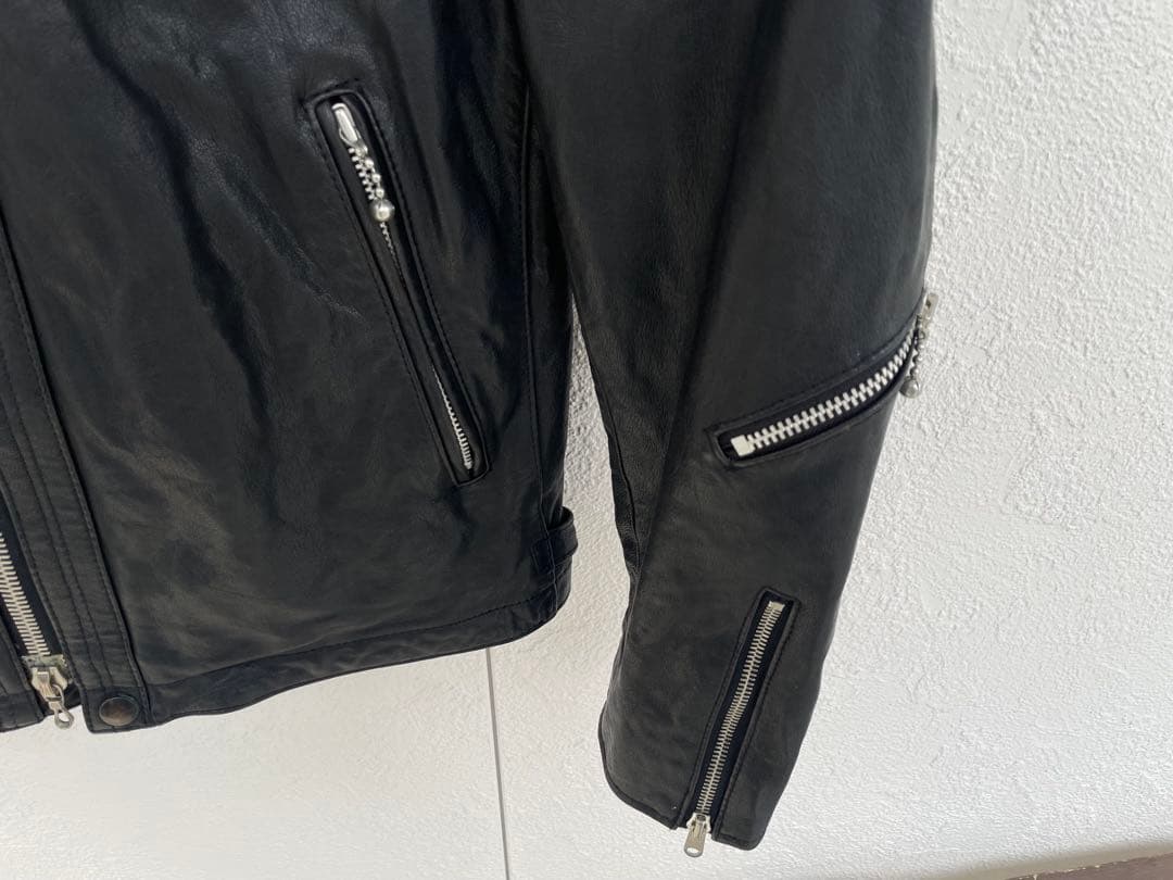 OR GLORY ブラックレザー シングルライダース 38 オアグローリー