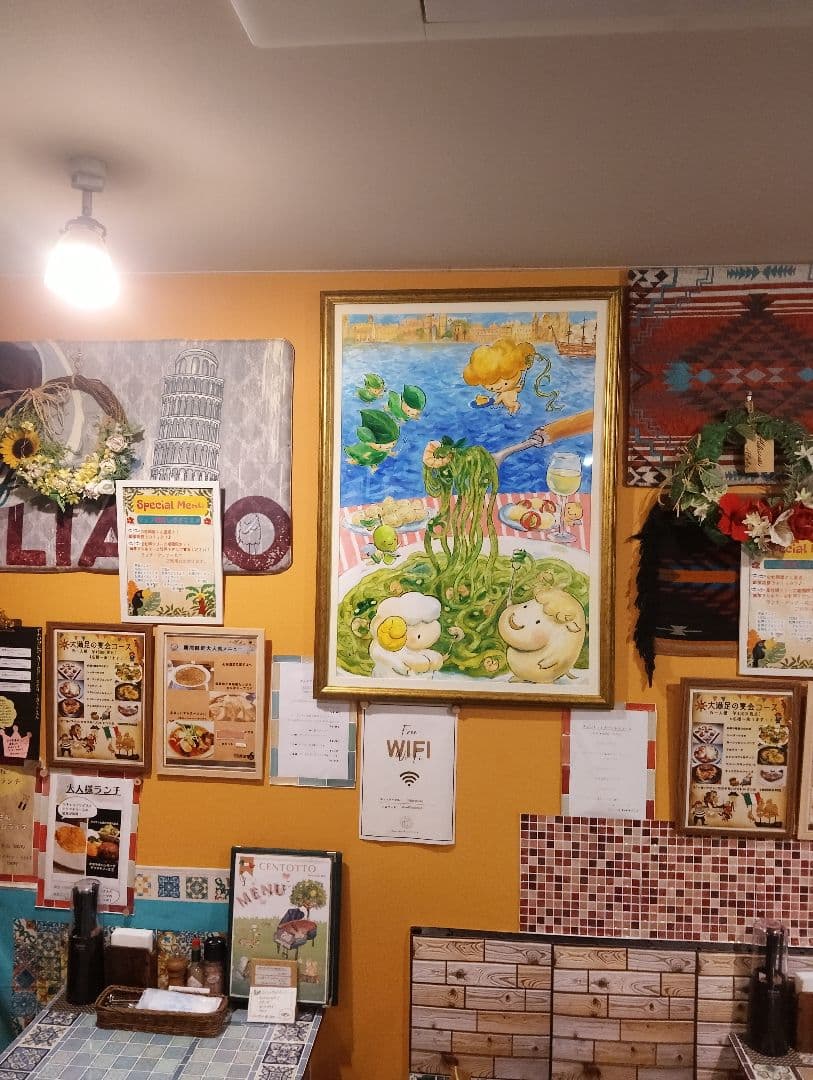 荒川リリーさんの水彩画　世界で1点のみ　チーズ天使　デシモーネ　ピカソ　ゴッホ