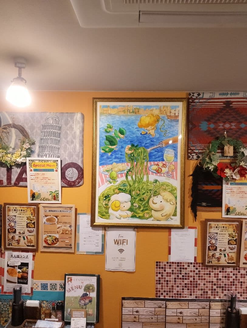 荒川リリーさんの水彩画　世界で1点のみ　チーズ天使　デシモーネ　ピカソ　ゴッホ