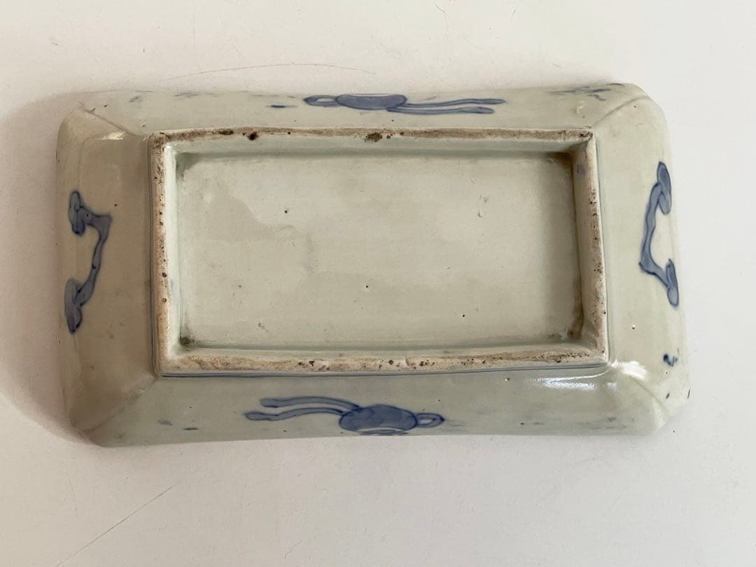 骨董　アンティーク　古伊万里　色絵　金襴手　龍図　鮎皿　長方皿