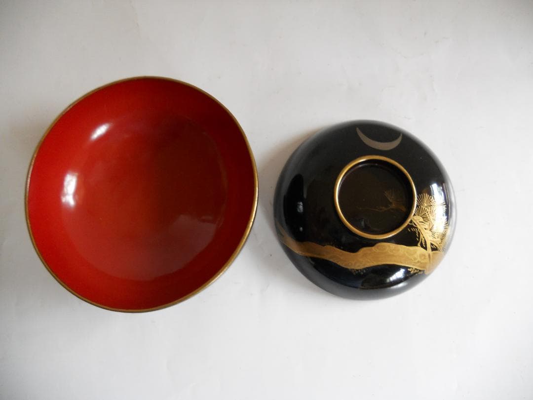 超希少　江戸末期 明治初期 桜井漆器 沈金 椀 10客 セットです。