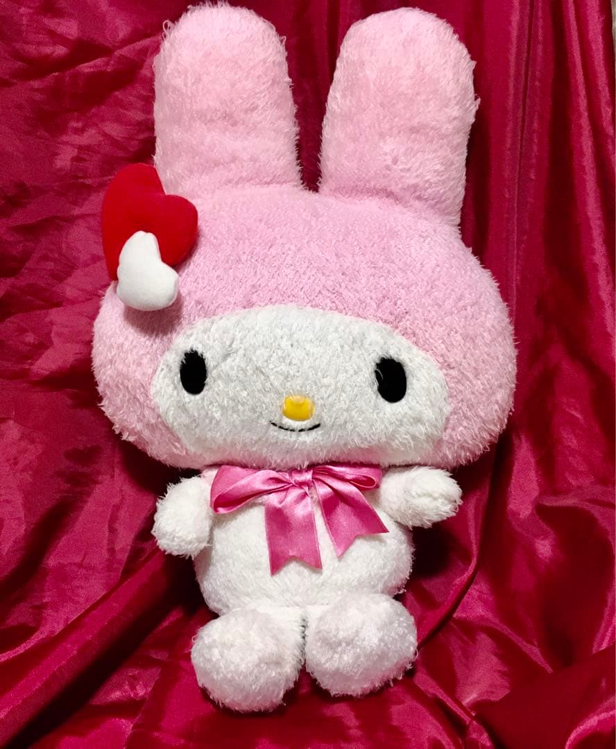 希少2009年製品もこもこくったり眠たそうなマイメロディー大きめぬいぐるみレア