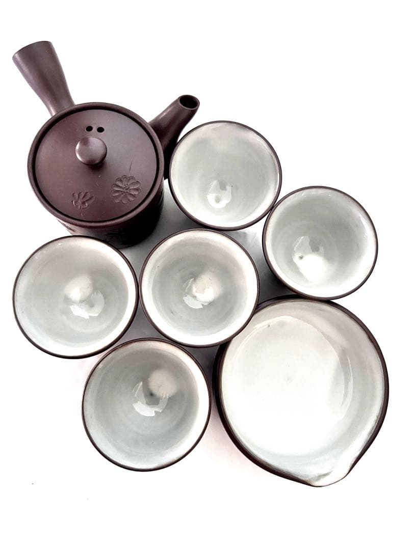 未使用 【 清水酔月 】醉月造  萬古焼 急須 玉露 茶器 5客 セット