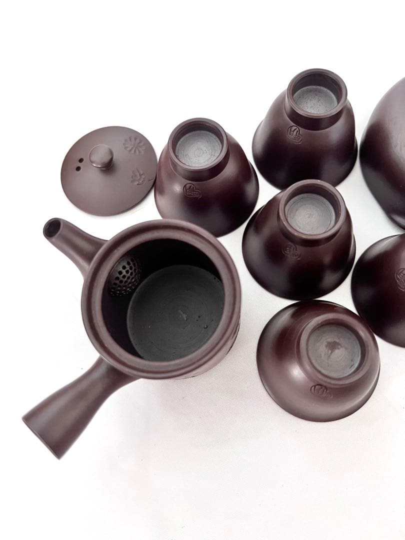 未使用 【 清水酔月 】醉月造  萬古焼 急須 玉露 茶器 5客 セット