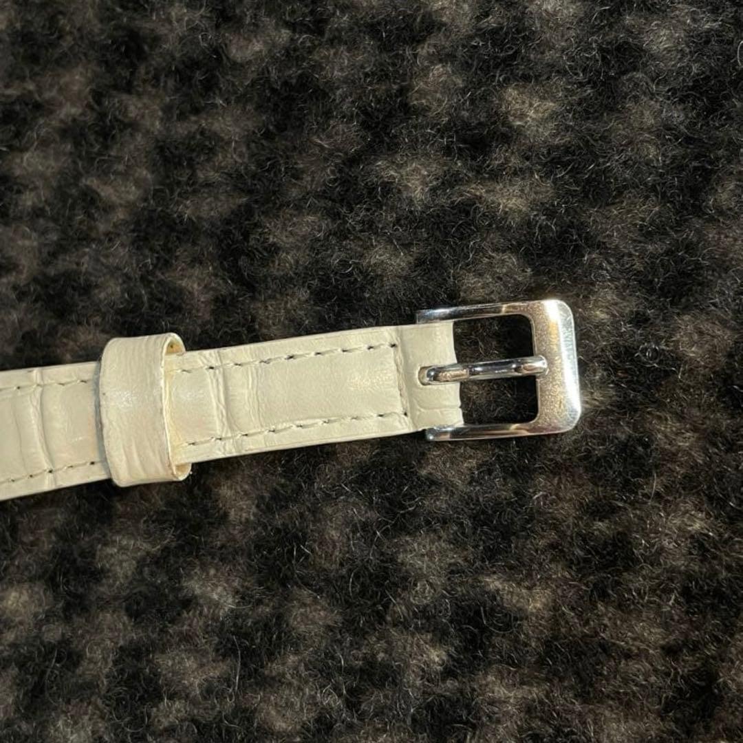 東京女学館tjkホワイトレザー バンド 時計校章入り