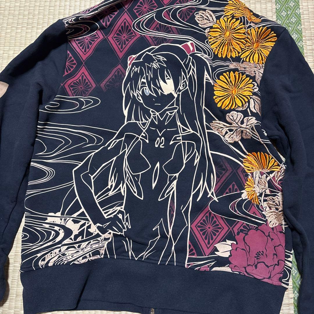 錦×エヴァンゲリオンコラボ 刺繍パーカー　アスカ　弐号機　エヴァ