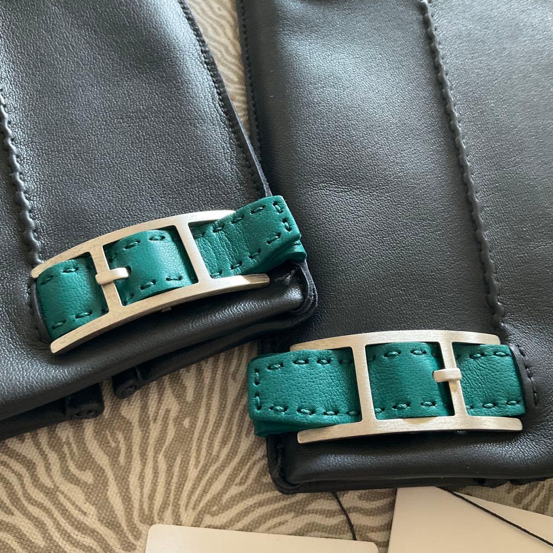 HERMES エルメス　レザーグローブ グレー　サイズ8.5