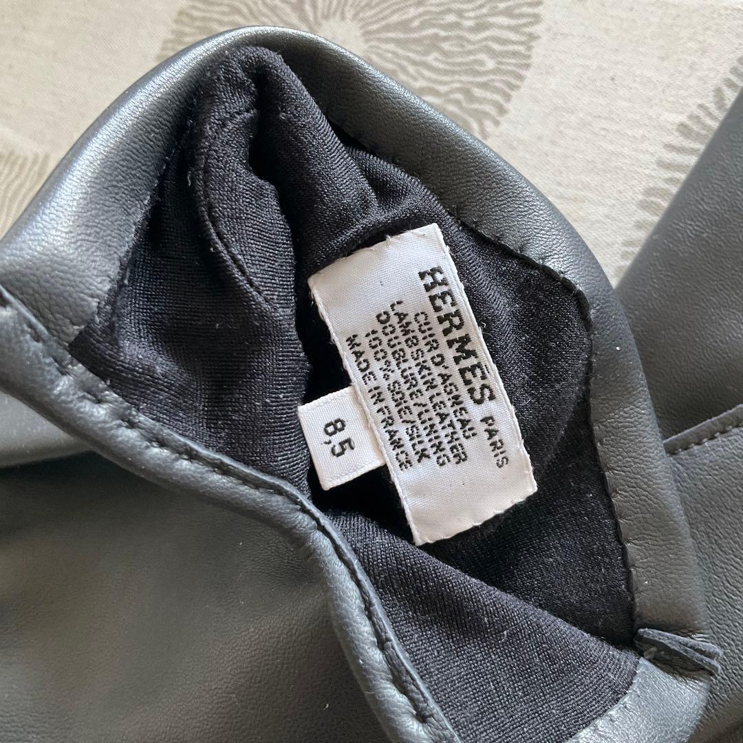 HERMES エルメス　レザーグローブ グレー　サイズ8.5