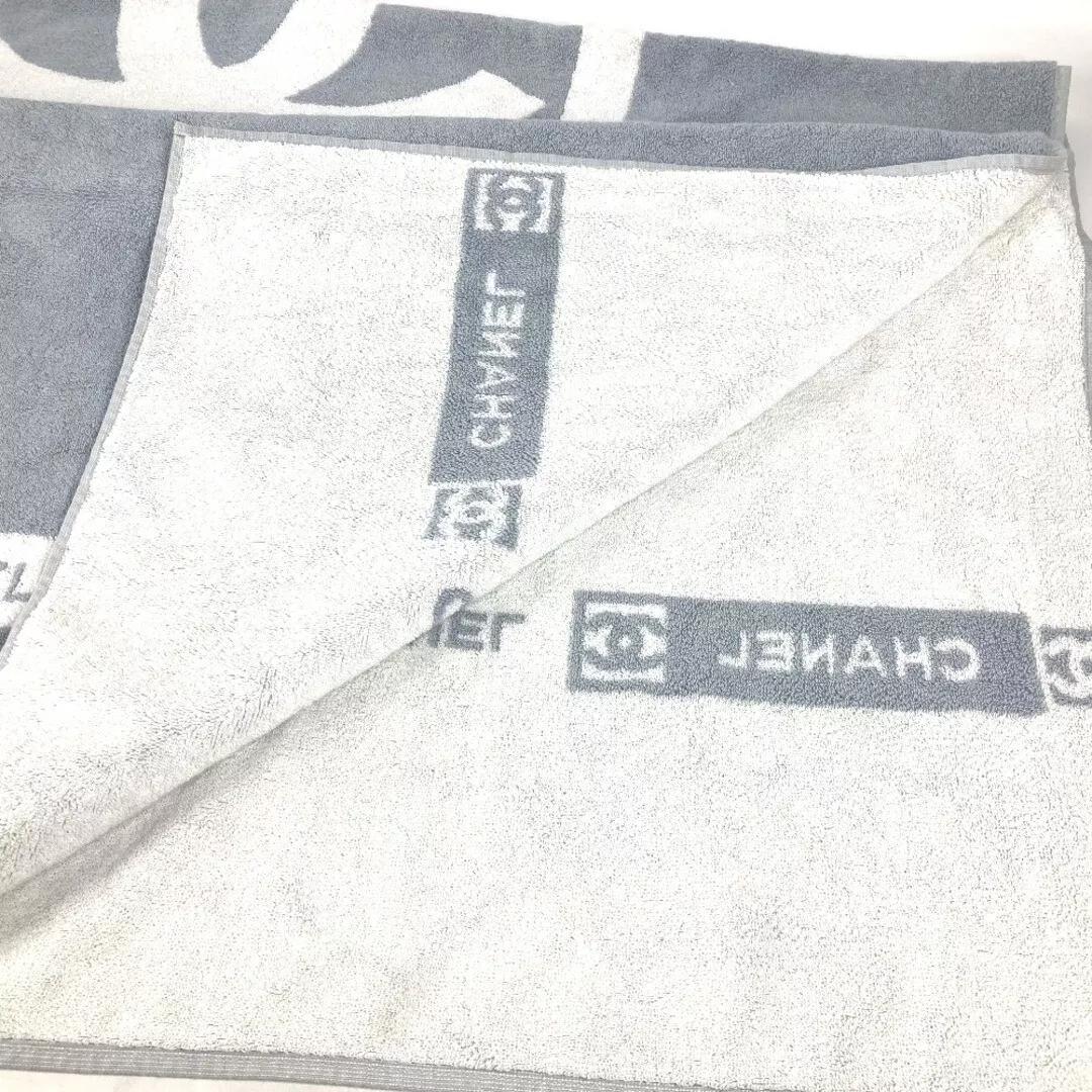 CHANEL グレー バスタオル ビーチタオル ロゴ入り