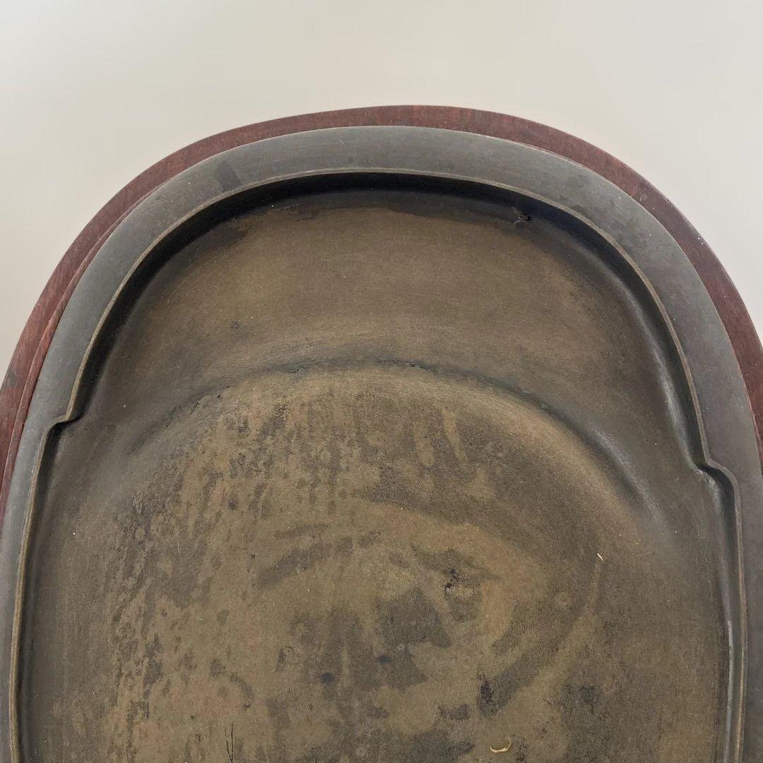 ☆中古☆端渓硯　硯　中国　約26x23cm 蓋付き　1-3460