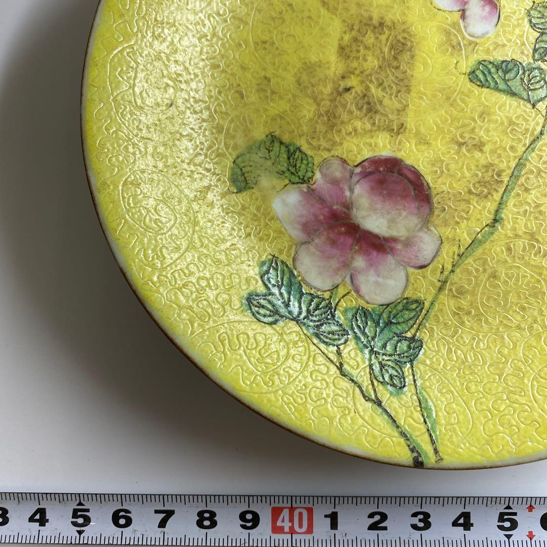中国清時代　十錦手花図中皿　直径15.3㎝　東Y7-0331☆2Fタルチ
