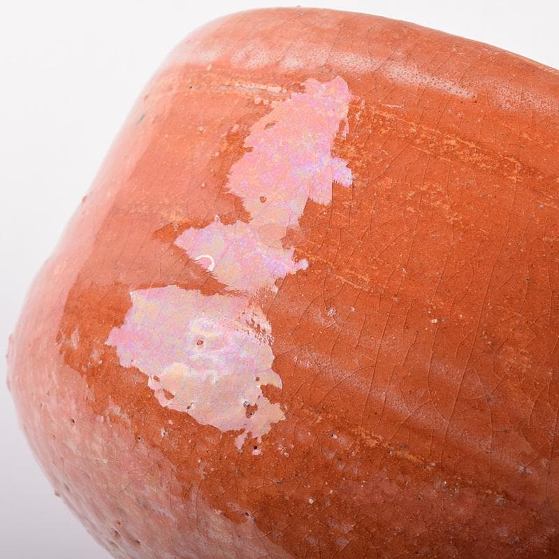 茶道具　楽吉左衛門　赤楽茶碗　時代箱付　V　R7596