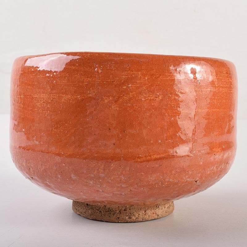 茶道具　楽吉左衛門　赤楽茶碗　時代箱付　V　R7596