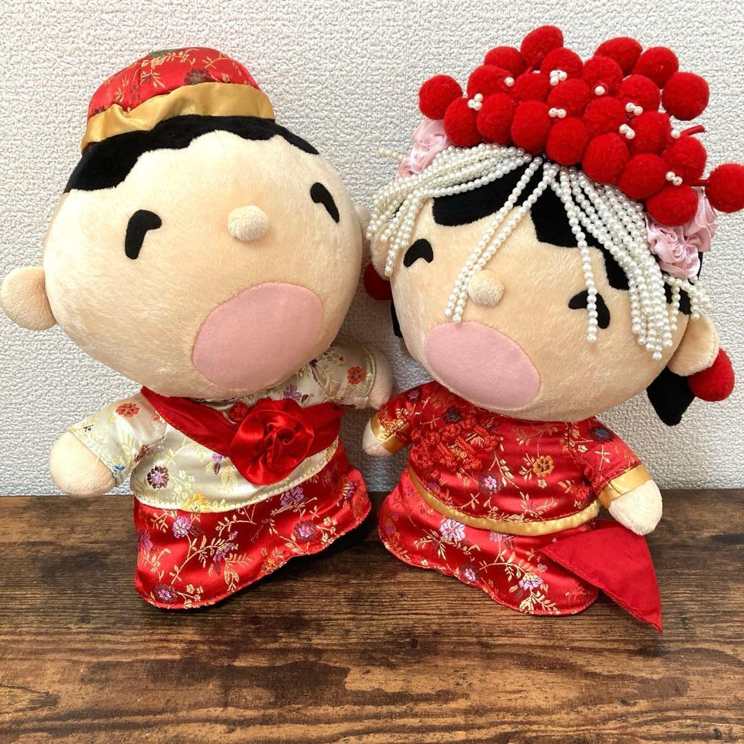 みんなのたあ坊　たあ坊＆なこちゃん　香港　結婚衣装　ペア　ぬいぐるみ　2008年