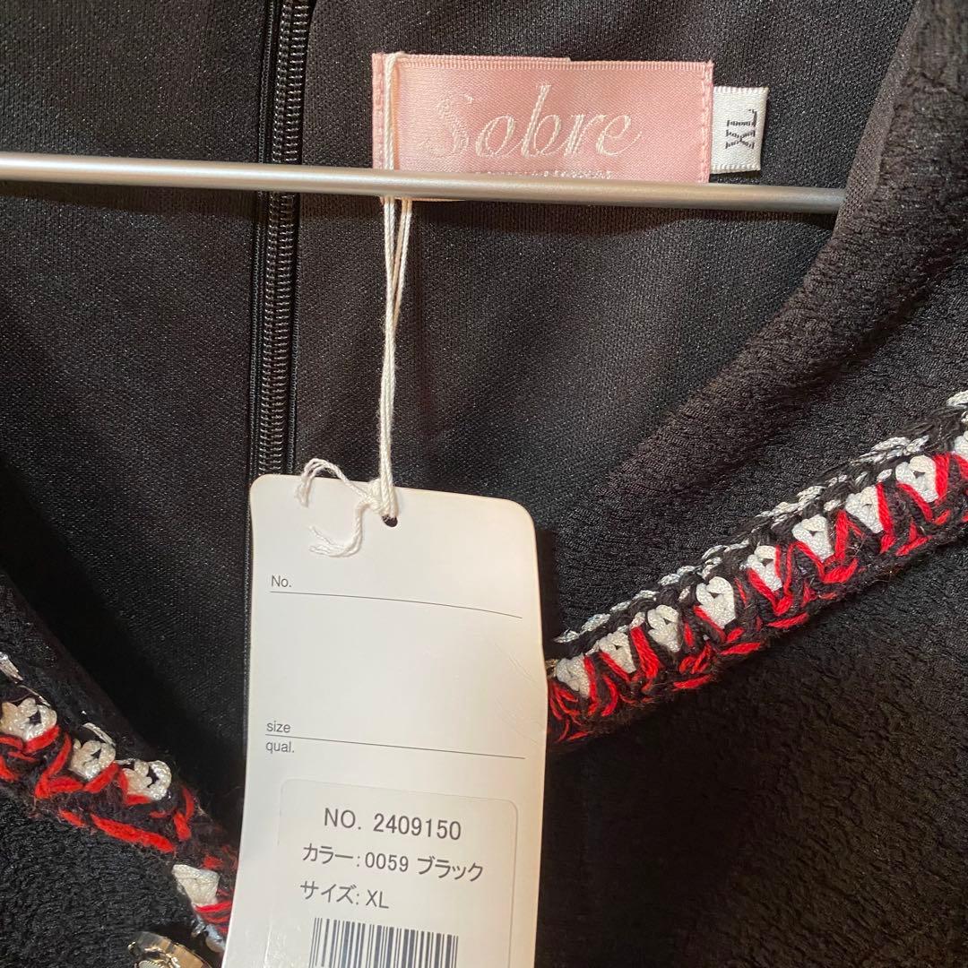 SOBRE ソブレ プリーツブレードワンピース キャバドレス　XL ラウンジ　黒