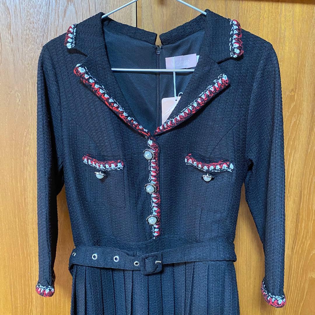 SOBRE ソブレ プリーツブレードワンピース キャバドレス　XL ラウンジ　黒