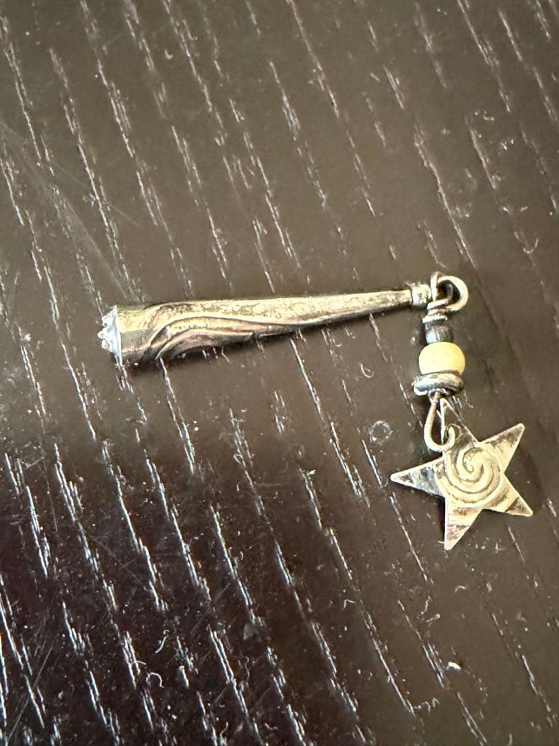 シルバー925 ヴィンテージ ピンブローチ 月 顔 星 モチーフ