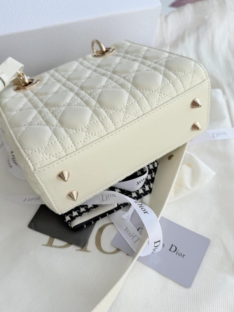 極美品 DIOR ホワイト ショルダーバッグ ミニサイズ