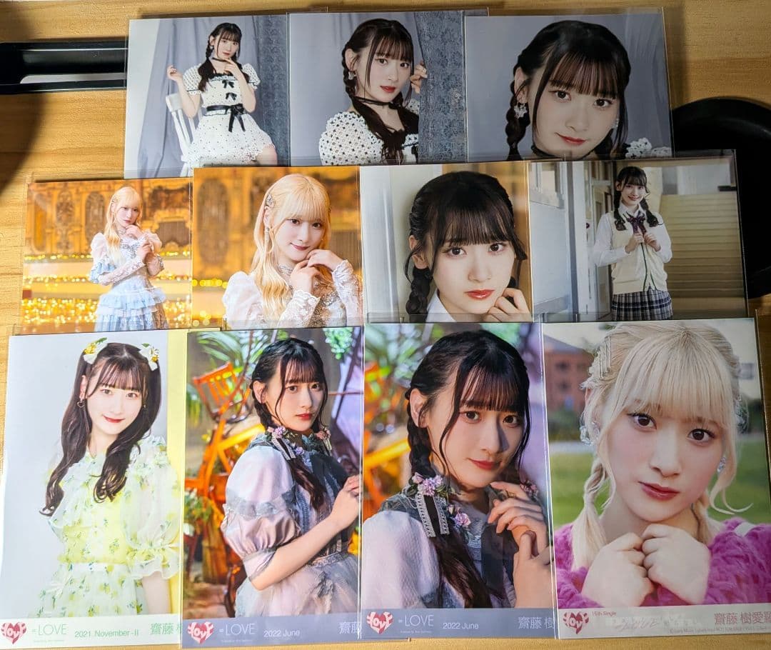 ＝LOVE イコラブ 斎藤樹愛羅 生写真 アクスタ ID 4カット 直筆