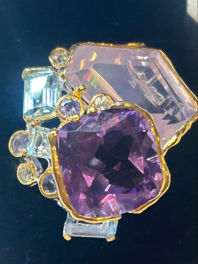 コスメラルダ❣️お取り置き アメシスト&ラベンダークオーツリング