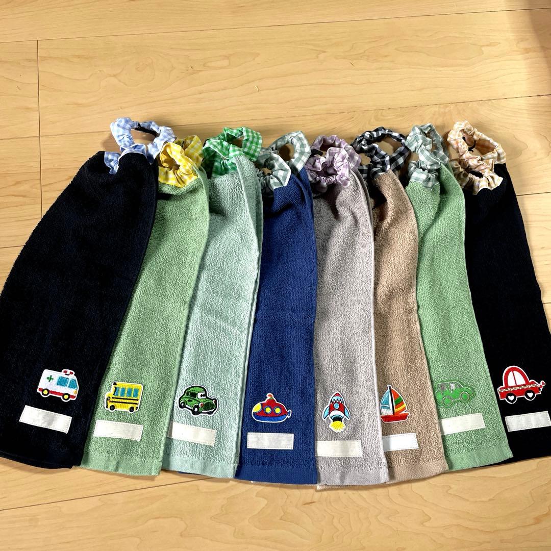 557.おりこうエプロン　おりこうタオル　タオルエプロン　花柄　6枚組　女の子