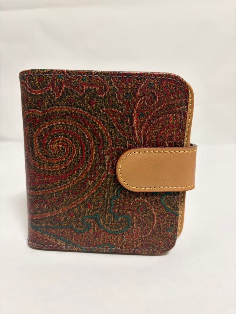 ETRO エトロ 二つ折り財布 総柄 ブラウン 茶色 PVC