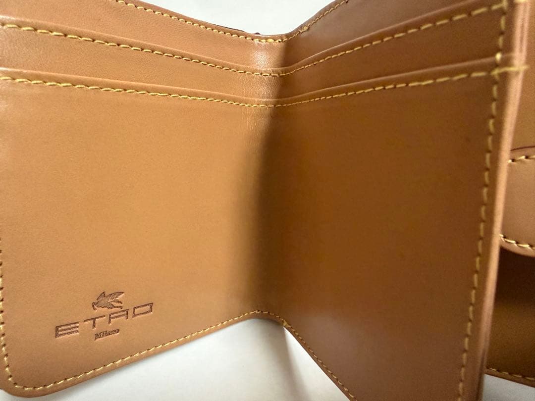 ETRO エトロ 二つ折り財布 総柄 ブラウン 茶色 PVC