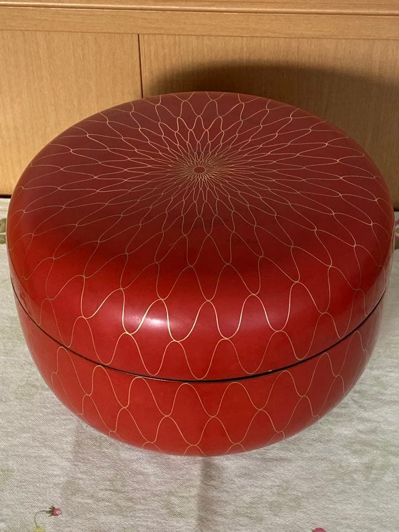 ¥13,900からお値下げ中　 茶道具　朱網目喰籠　菓子器