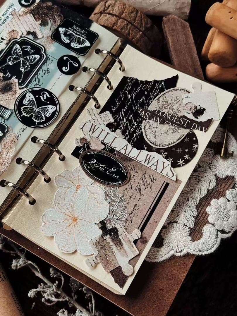 霖蓝汐原创手账《古韵纸章》海外マスキングテープ　マステ 【2647】