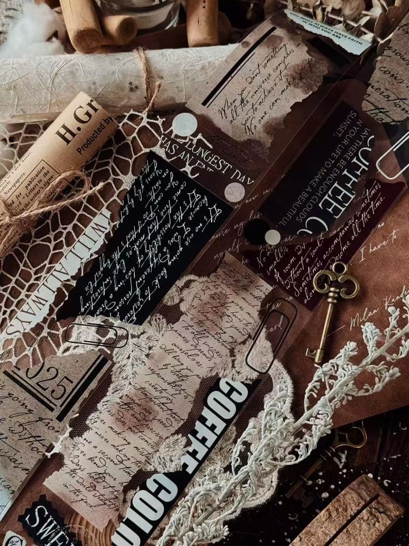 霖蓝汐原创手账《古韵纸章》海外マスキングテープ　マステ 【2647】